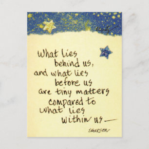 Was hinter uns liegt...Sprichwort-farbige zeichn  Postkarte