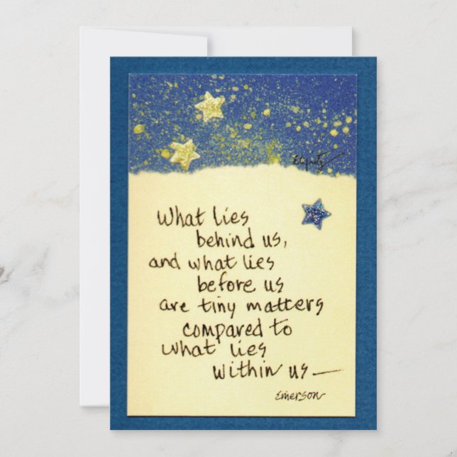 Was hinter uns liegt ... Sprichwort gefärbt zeichn Mitteilungskarte (Vorderseite)