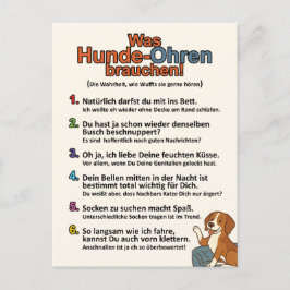 "Was Hundeohren brauchen"-Postkarte Postkarte