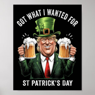 Was ich für St. Patricks Day Funny Trump Gewollt h Poster