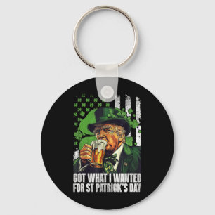 Was ich für St. Patricks Day Funny Trump Gewollt h Schlüsselanhänger
