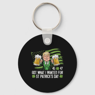 Was ich für St. Patricks Day Funny Trump Gewollt h Schlüsselanhänger