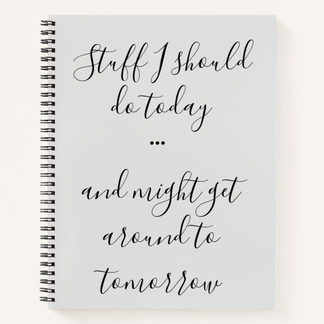 Was ich heute tun sollte, Drehbuch, dein Name auf  Notizbuch (Vorderseite)