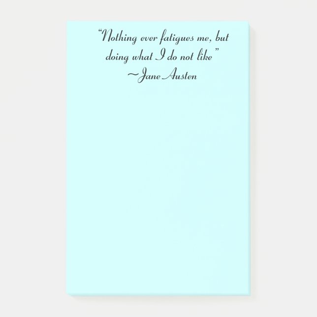 Was ich nicht mag, Jane Austen Zitat Post-it Klebezettel (Vorderseite)
