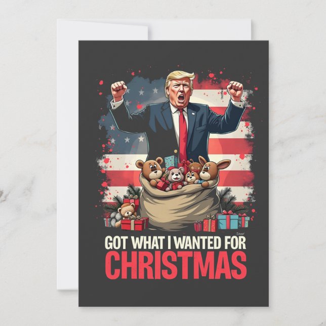 Was ich zu Weihnachten gewollt habe, got Trump San Dankeskarte (Vorderseite)