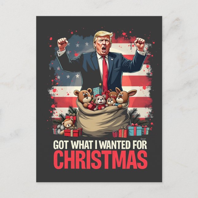 Was ich zu Weihnachten gewollt habe, got Trump San Postkarte (Vorderseite)