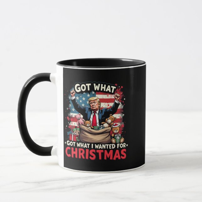 Was ich zu Weihnachten Gewollt habe, got Trump San Tasse (Links)