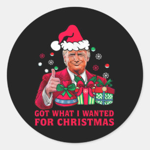 Was ich zu Weihnachten Gewollt habe - Trump 2024 W Runder Aufkleber