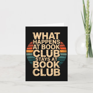 Was im Buchclub passiert, bleibt im Buchclub retro Karte