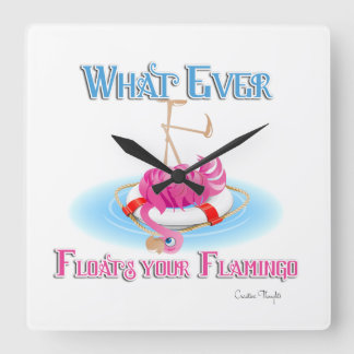 Was immer Ihr Flamingo schweben lässt Quadratische Wanduhr