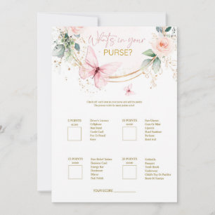 Was in deiner Handtasche steckt Butterfly-Wildblum Einladung