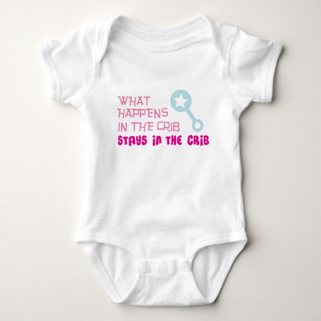 Was in der Krippe geschieht Baby Strampler (Vorderseite)