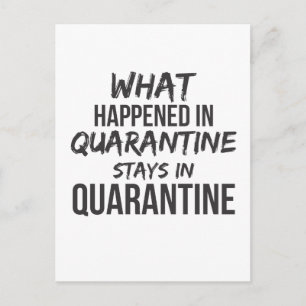 Was in der Quarantäne Bleibe ist Postkarte