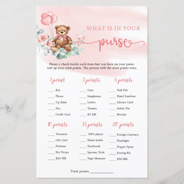 Was in Eurem Purse Game Teddy Bären Eukalyptus (Vorderseite)