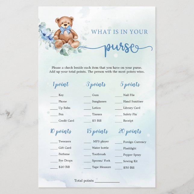 Was in Eurem Purse Game Teddy Bären Eukalyptus (Vorderseite)