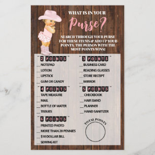 Was in Ihrer Kleine-Cowgirl-Babydusche-Spielkarte Flyer