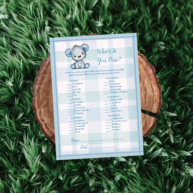 Was in Ihrer Tasche Niedliches Graubärenschauspiel Einladung (Von Creator hochgeladen)