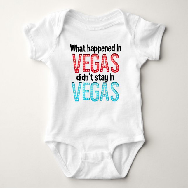Was in Vegas geschah, bleibe nicht in lustigem Baby Strampler (Vorderseite)