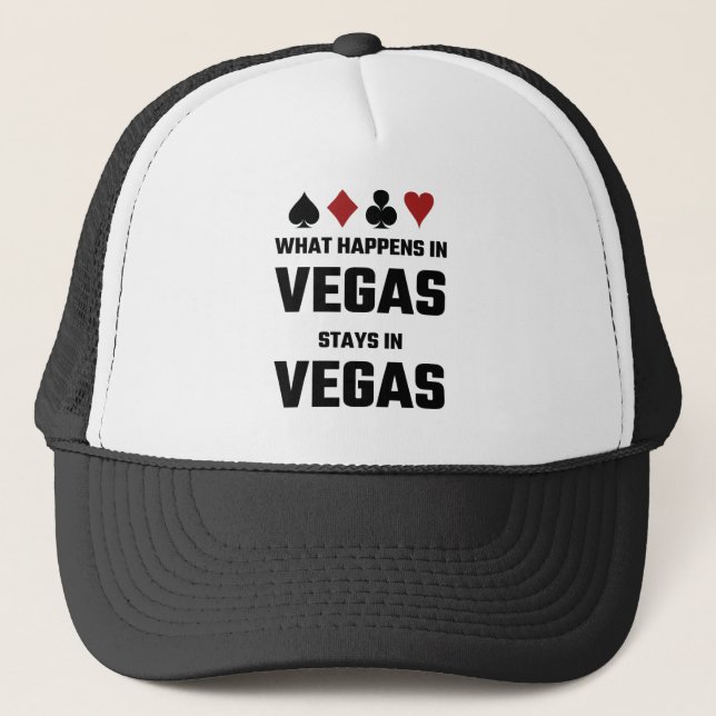 Was in Vegas geschieht, bleibe in Vegas Truckerkappe (Vorderseite)