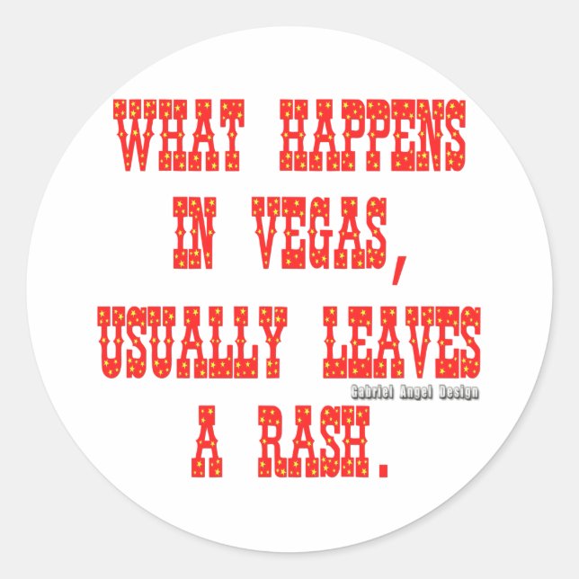 Was in Vegas passiert, Verlasse normalerweise eine Runder Aufkleber (Vorderseite)