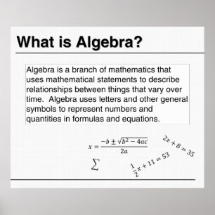 Was ist Algebra? Poster