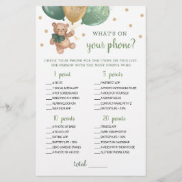 Was ist auf deinem Handy Baby Shower Game Teddy Bä
