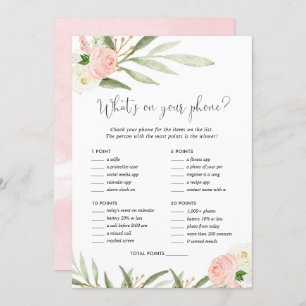 Was ist auf deinem Handy Braut Baby Dusche Spiel r Einladung