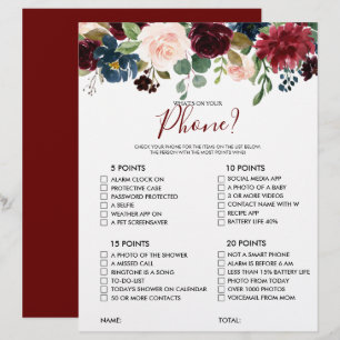 Was ist auf deinem Handy Floral Brautparty Game?