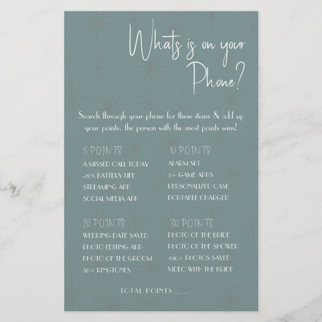 Was ist auf deinem Handy? Game Card Flyer (Vorne)