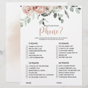 Was ist auf deinem Handy Pink Rose Brautparty Game