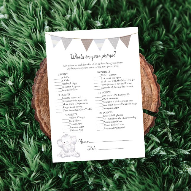 Was ist auf der Elefantenkarte für das Handyspiel? Programm (Von Creator hochgeladen)