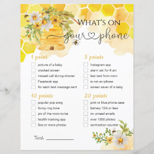 Was ist auf Ihrem Handy Bee Themed Baby Shower Gam