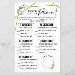 Was ist auf Ihrer Phone Green Shower Game Card? Flyer