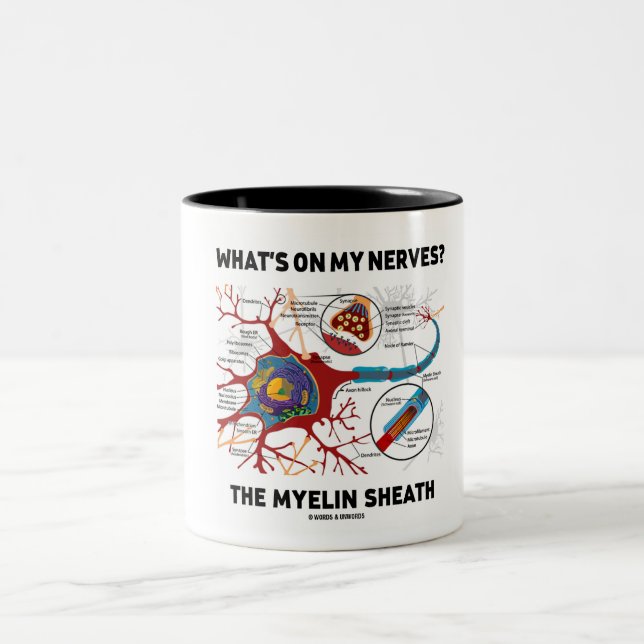 Was ist auf meinen Nerven? Myelin Sheath Zweifarbige Tasse (Mittel)