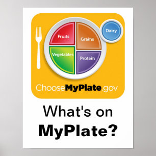 Was ist auf MyPlate? Poster - Orange auf Weiß
