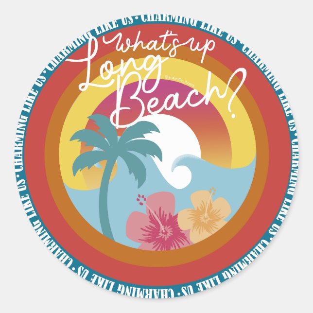 Was ist bis Long Beach - AC Runder Aufkleber (Vorderseite)