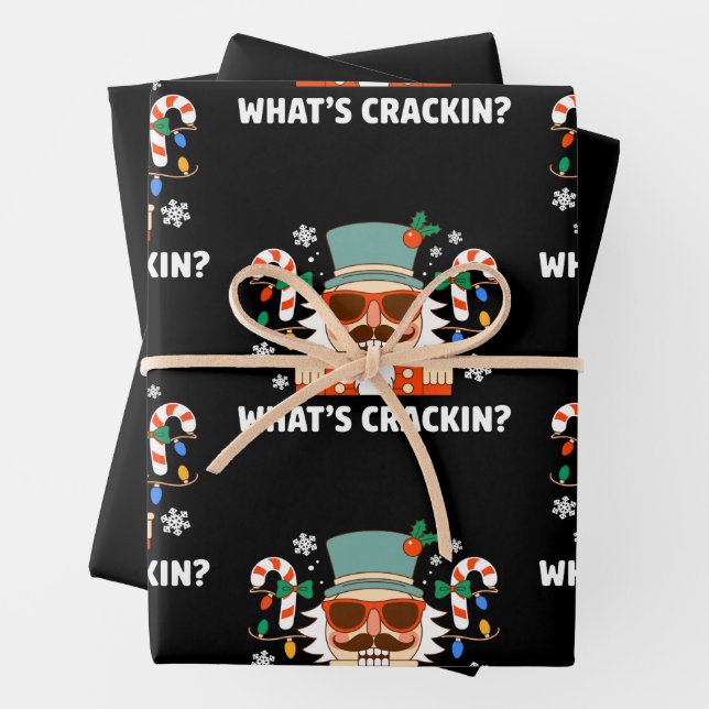 Was ist Crackin Christmas Nutcracker Funny Xmas Geschenkpapier Set (Beispiel)