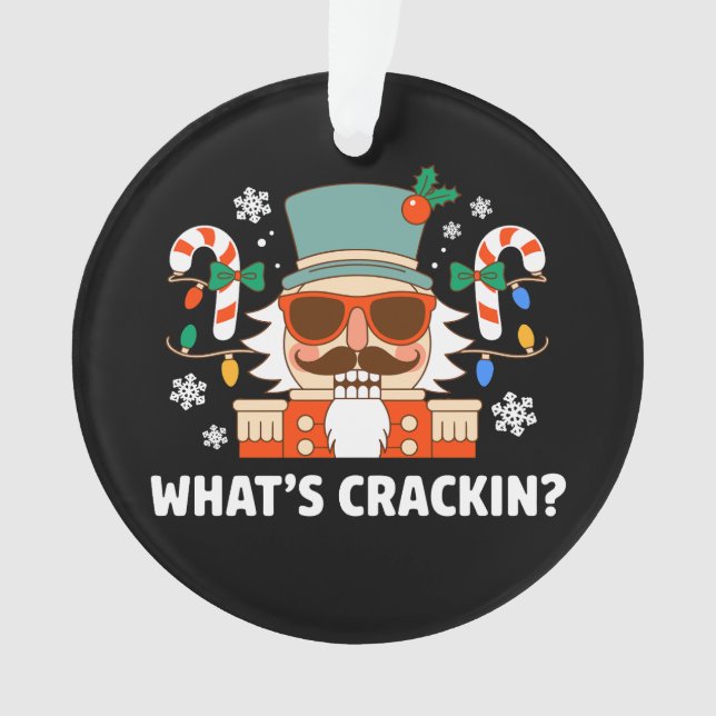 Was ist Crackin Christmas Nutcracker Funny Xmas Ornament (Vorderseite)