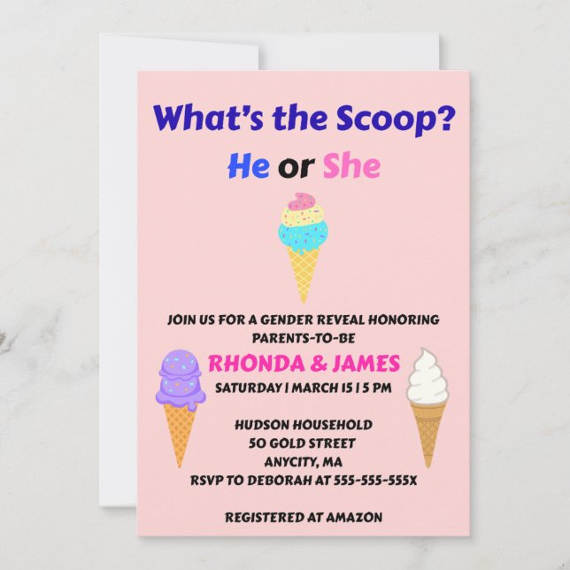 Was ist das Party des Scoop Gender? Einladung (Vorderseite)