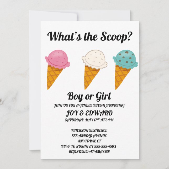 Was ist das Party des Scoop Gender? Einladung (Vorderseite)