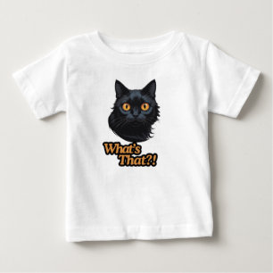 Was ist das? Schwarze Katze in einer überraschende Baby T-shirt