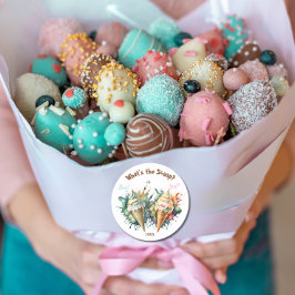 Was ist das Scoop Gender Reveal Party? Runder Aufkleber