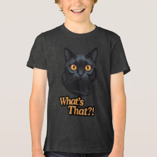 Was ist das? Überraschende schwarze Katze mit oran Tri-Blend Shirt