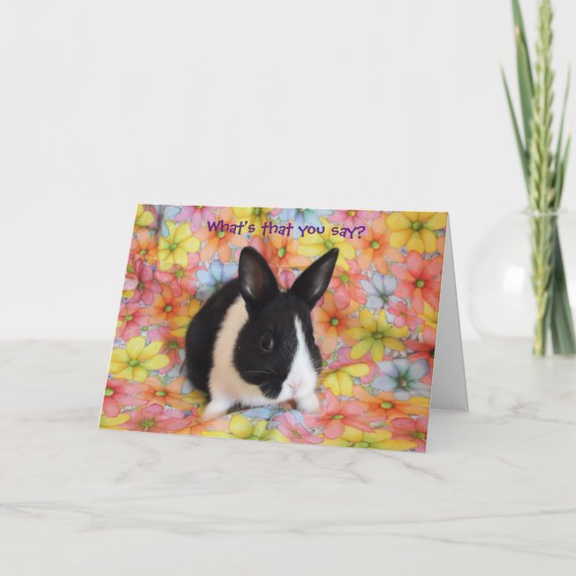 Was ist, dass Sie sagen?  Häschen alle Karte (Vorderseite)