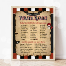 Was ist dein Piratenname Party-Poster?
