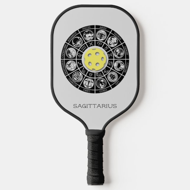 Was ist dein Zeichen? (gelassen Leute wissen es) Pickleball Schläger (Vorderseite)