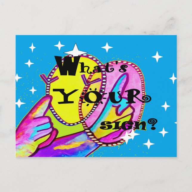 Was ist dein Zeichen? Postkarte (Vorderseite)