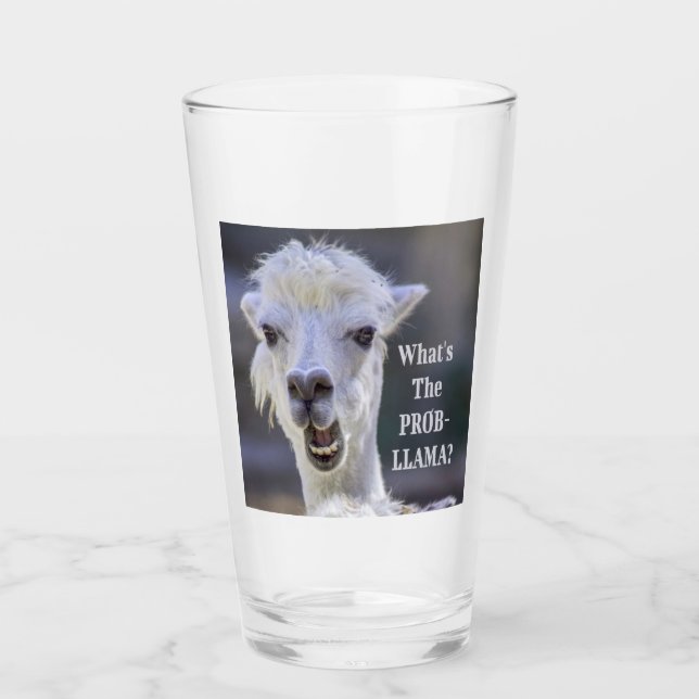 Was ist der Prob-Llama? Niedliche LLAMA Glas (Vorderseite)