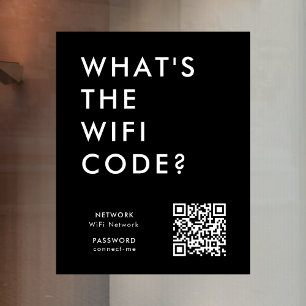 Was ist der WiFi-Code? Wifi Network QR Code Schw Fensteraufkleber