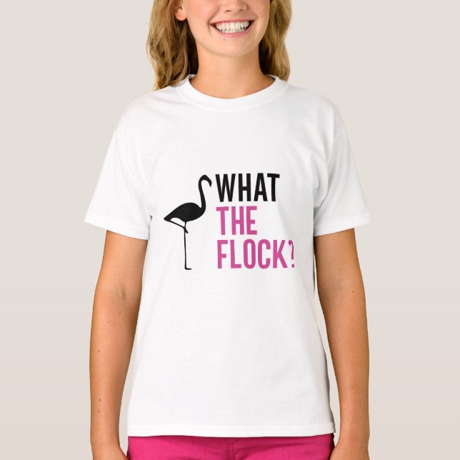 Was ist die Flock? Funny Flamingo T - Shirt (Vorderseite)
